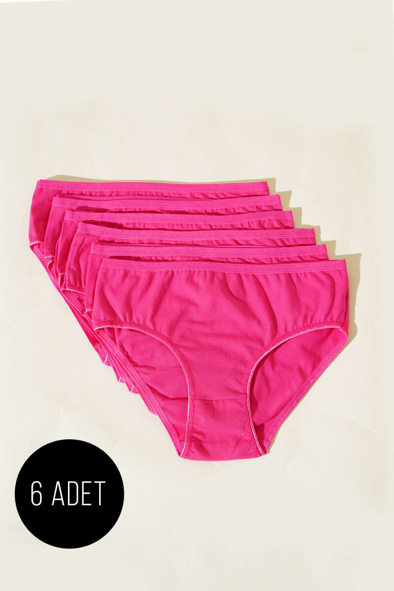 6-Pack Basic Briefs - Fuchsia