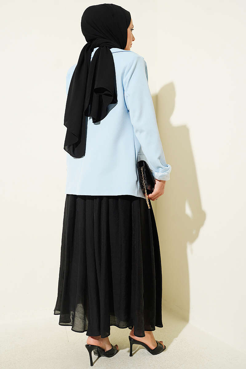 Skirt with Gathered Waist - Black