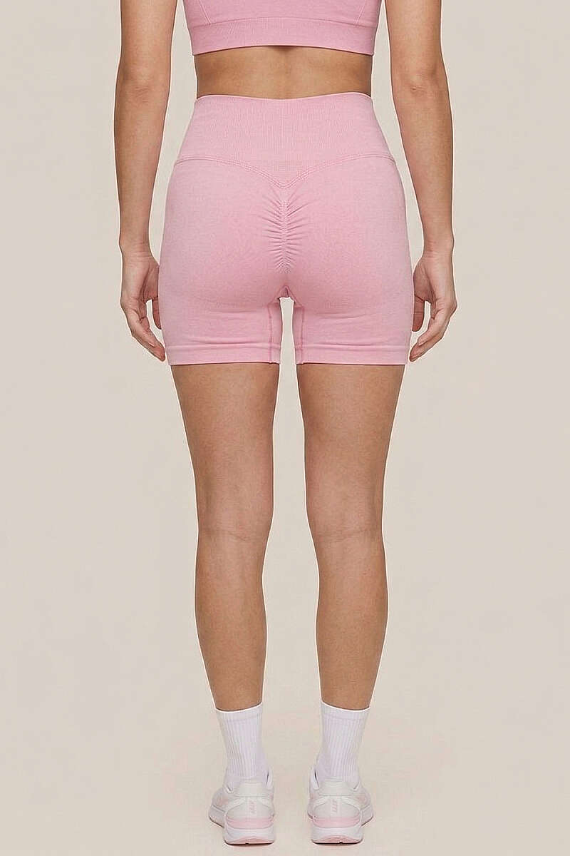 Sports Shorts with Waist Seam - Pink