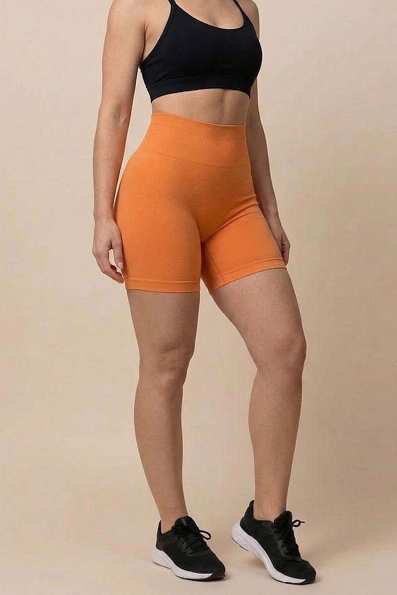 Sports Shorts with Waist Seam - Orange