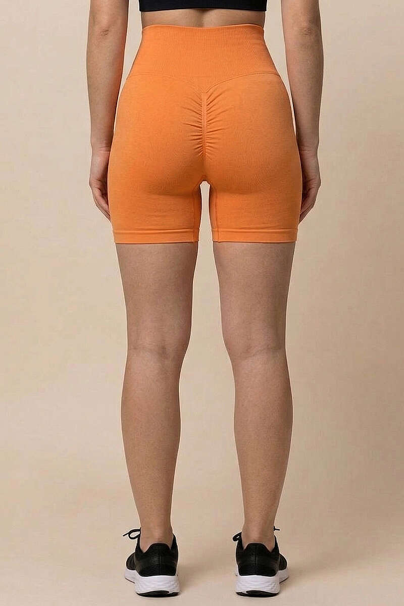 Sports Shorts with Waist Seam - Orange