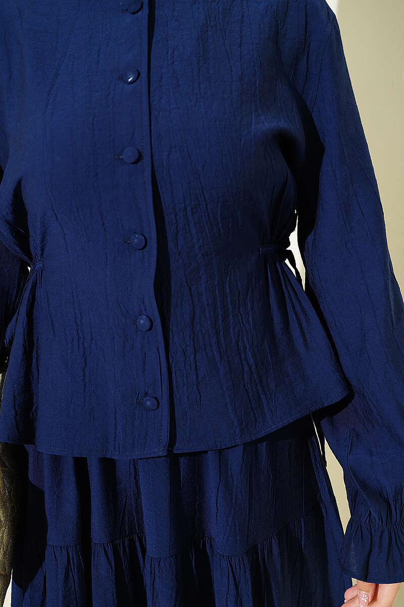 Tie-Waist Skirt Set - Navy