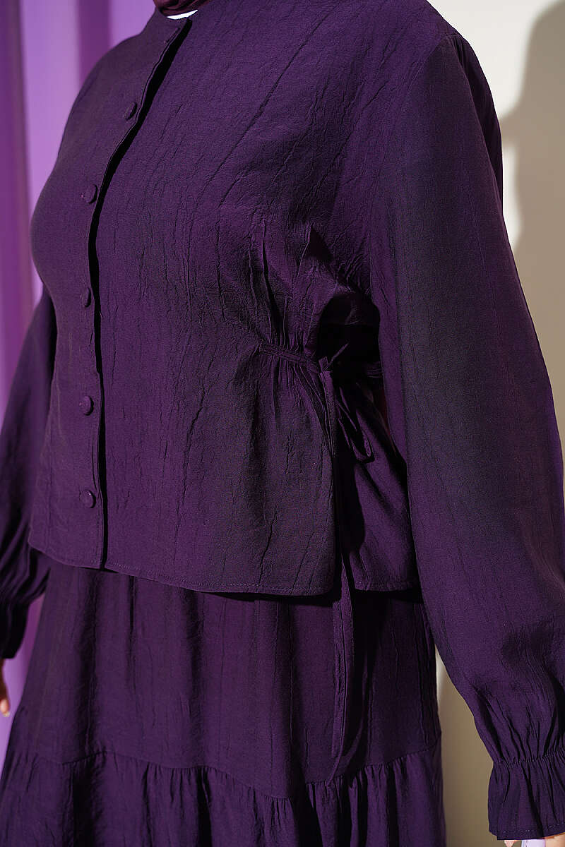 Tie-Waist Skirt Set - Purple