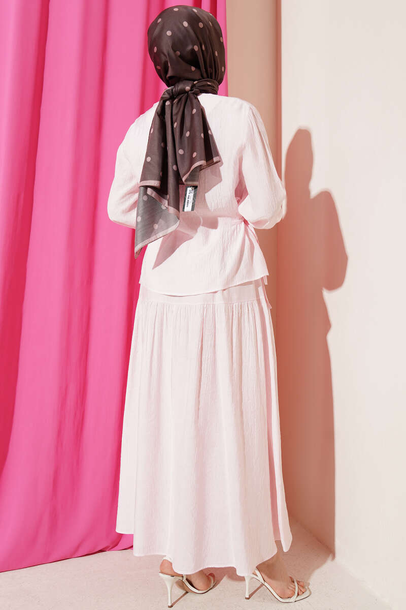 Tie-Waist Skirt Set - Pink