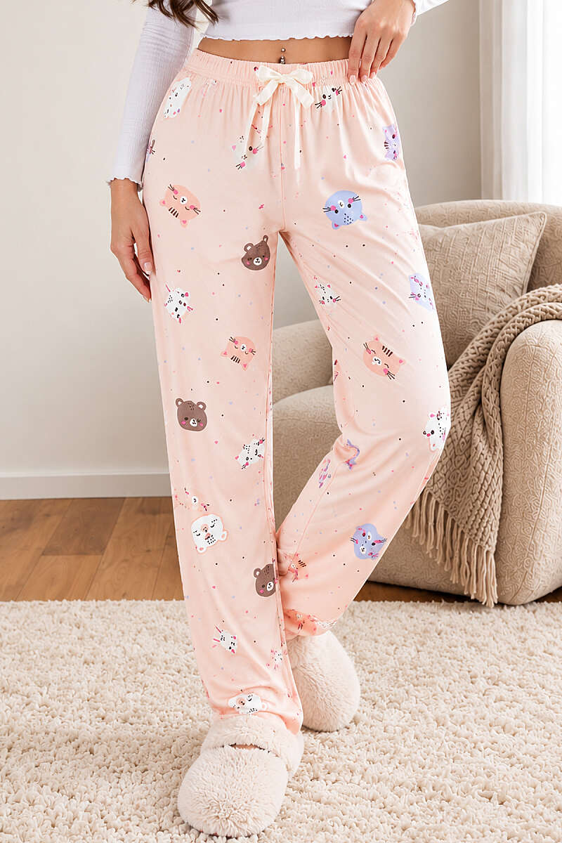 Printed Pyjama Bottoms with Elastic Waist - Multicolour 10