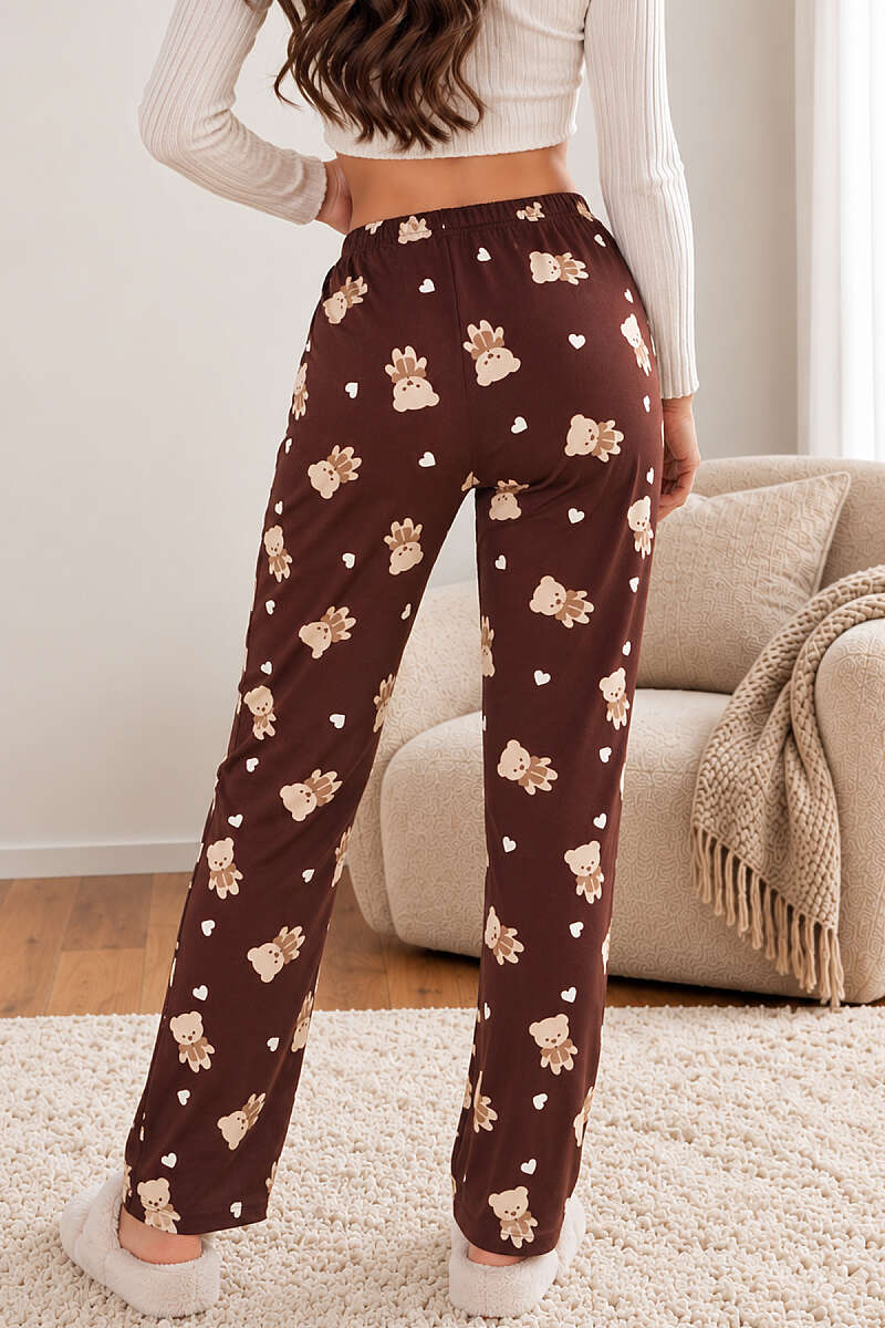 Printed Pyjama Bottoms with Elastic Waist - Multicolour 11