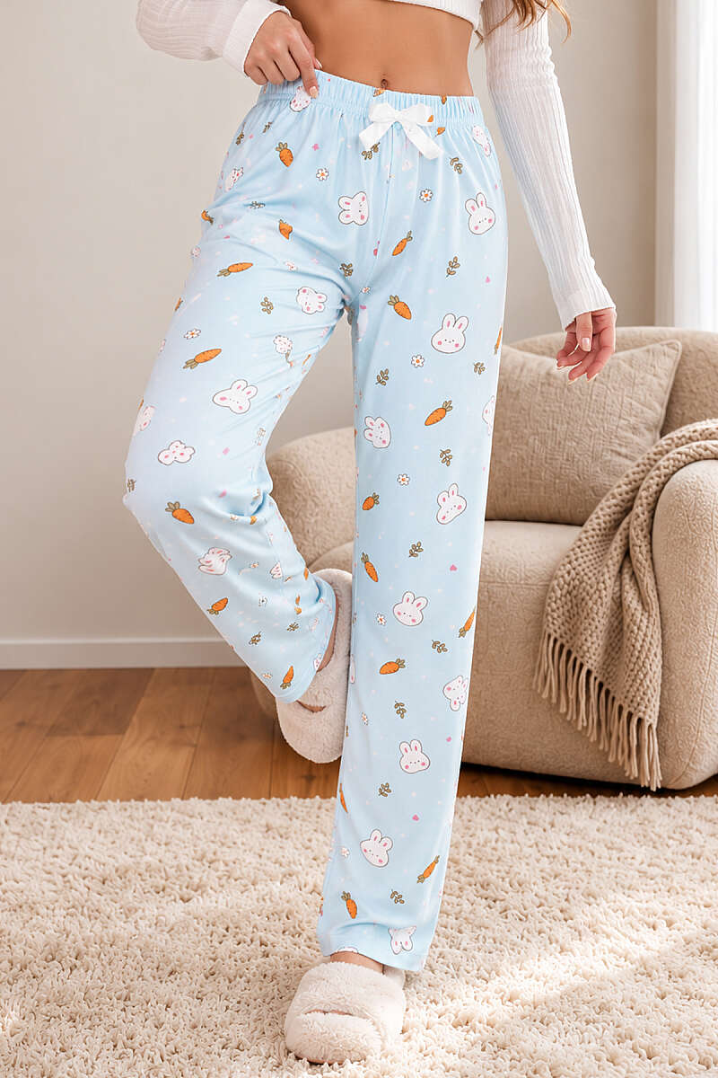 Printed Pyjama Bottoms with Elastic Waist - Multicolour 24