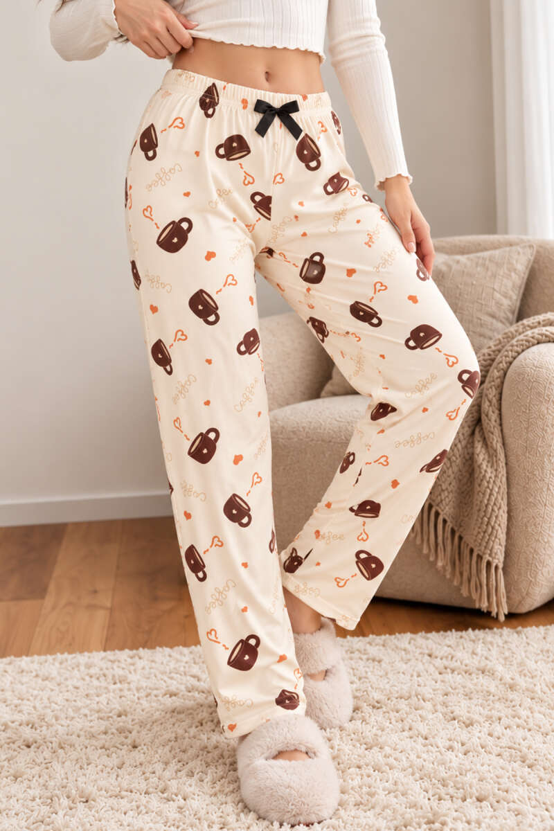 Printed Pyjama Bottoms with Elastic Waist - Multicolour 6