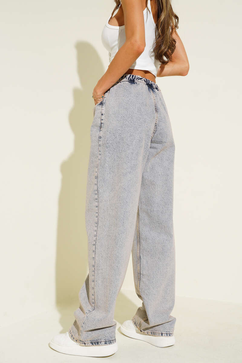 Drawstring-Waist Jeans - Brown Wash
