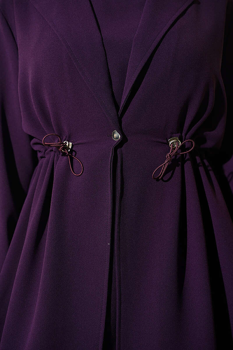 Jacket Set with Drawstring Waist - Purple