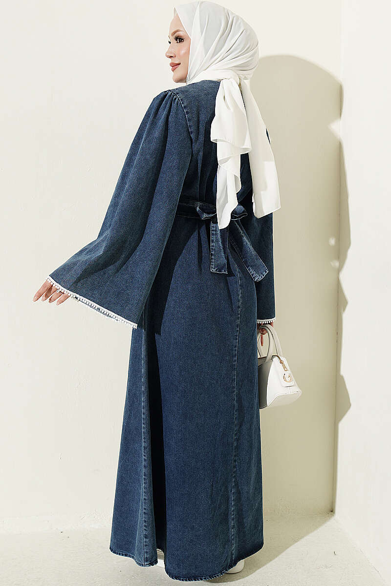 Dress with Waist Darts - Denim Blue