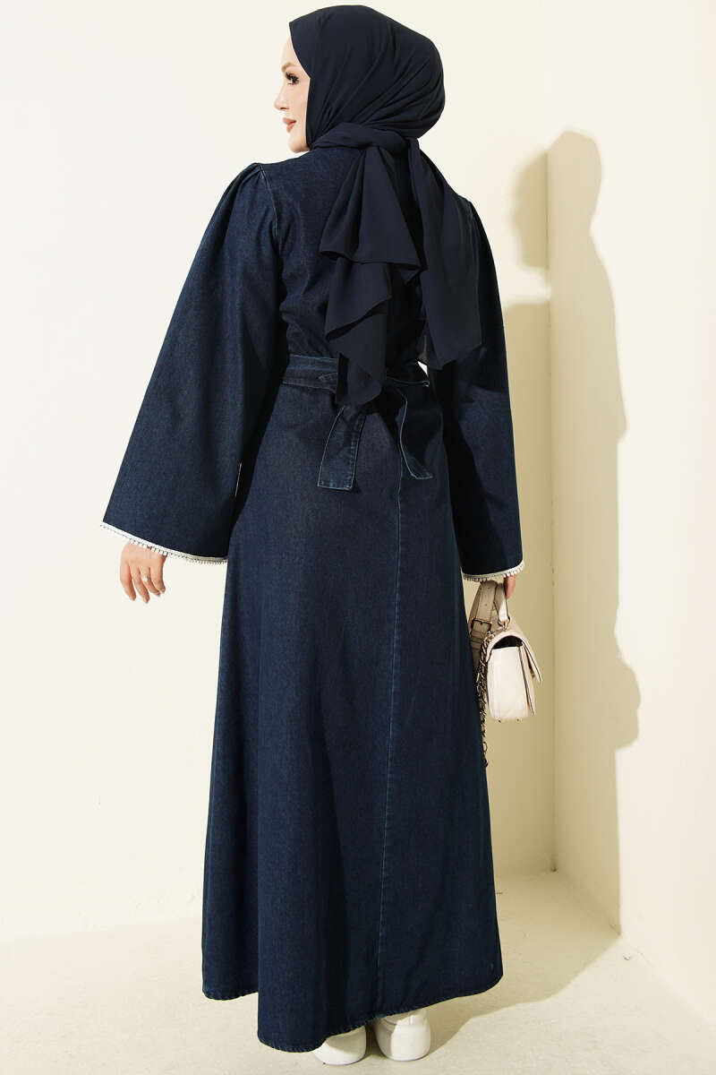Dress with Waist Darts - Dark Blue