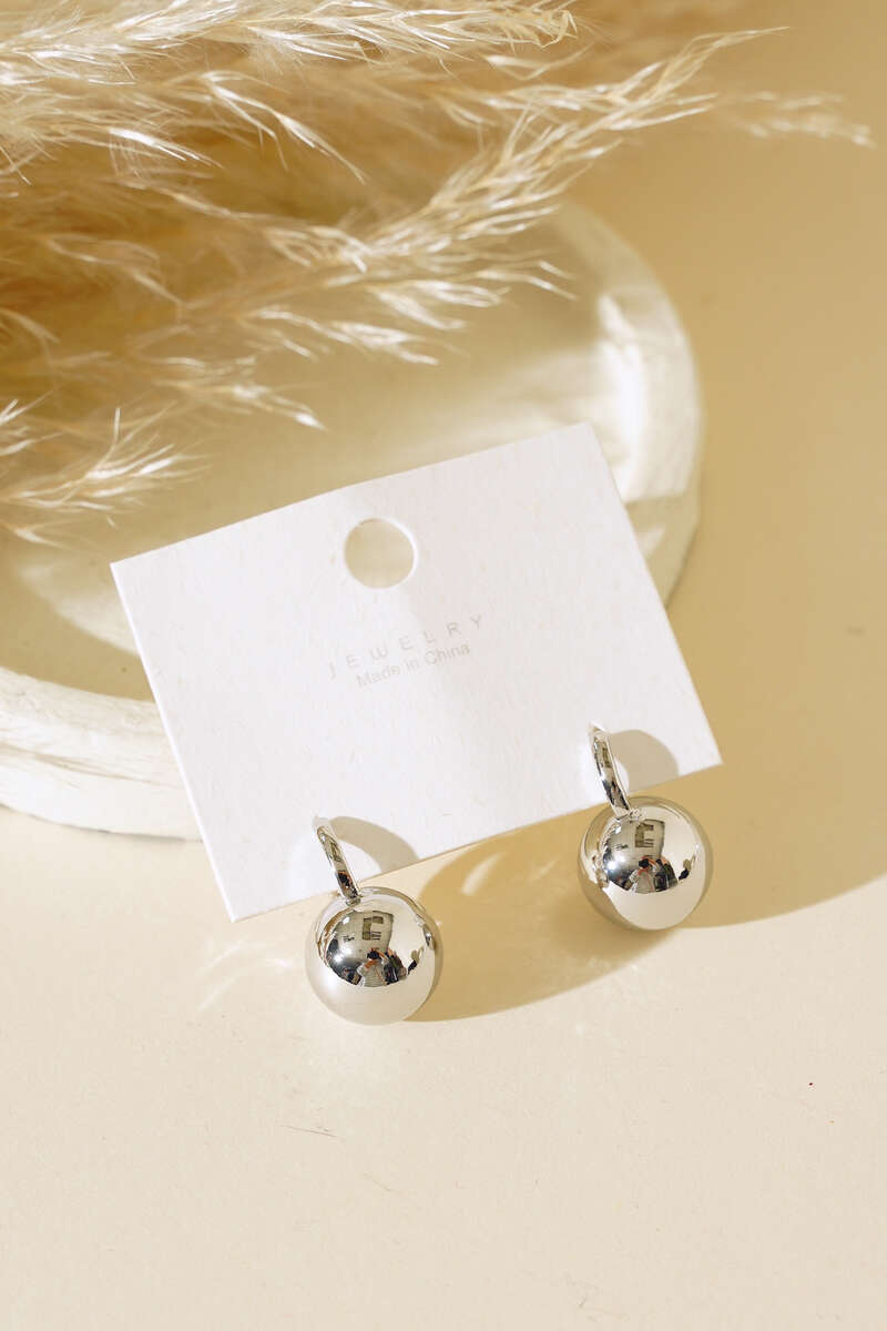 Bead Earrings - Silver