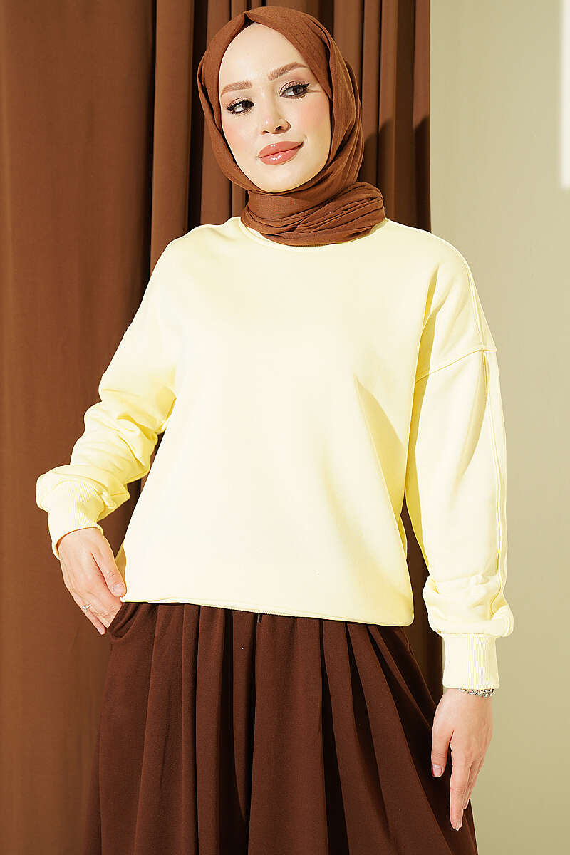 Basic Crew-Neck Tunic - Yellow