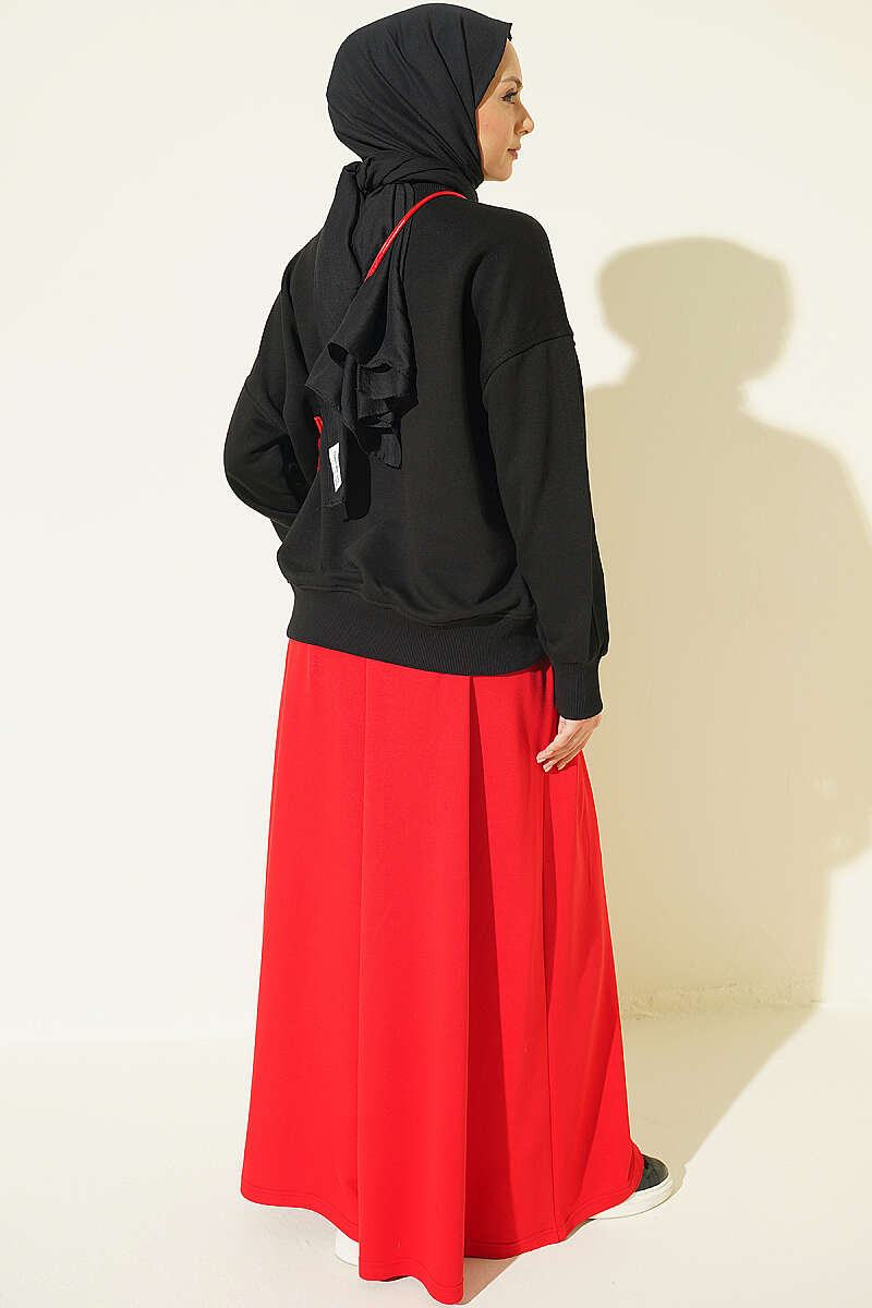 Basic Crew-Neck Tunic - Black