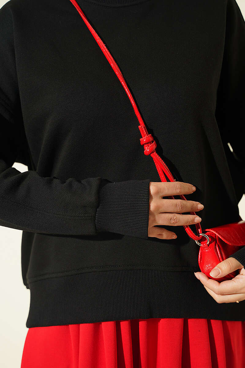 Basic Crew-Neck Tunic - Black