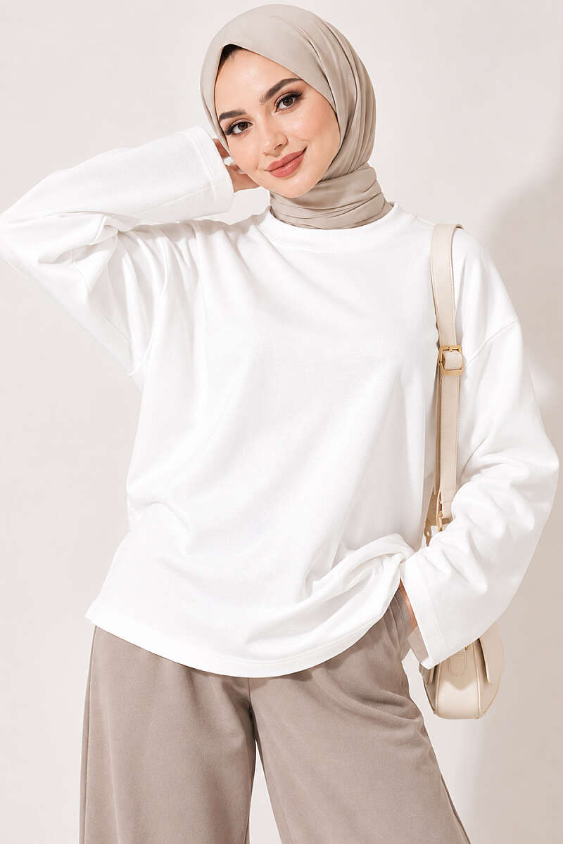 Crew-Neck Two-Thread Tunic - Ecru