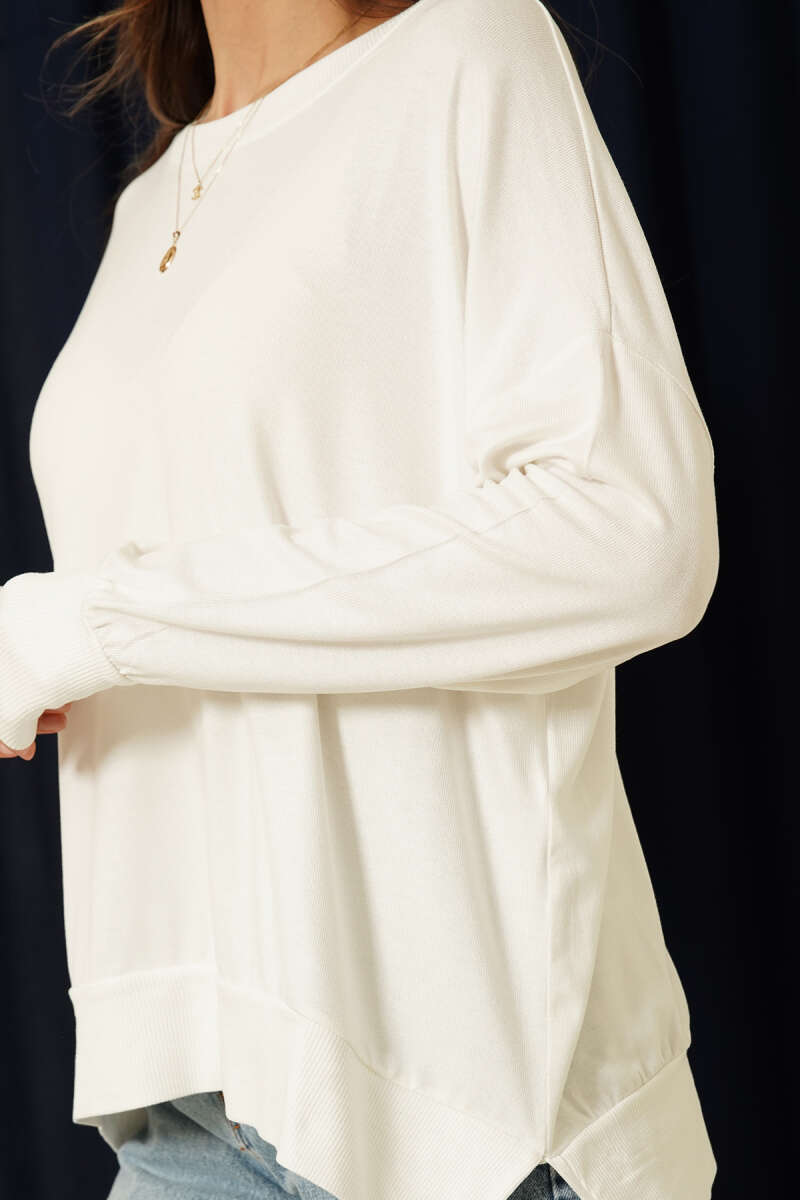 Crew-Neck Mercerised Sweater - White