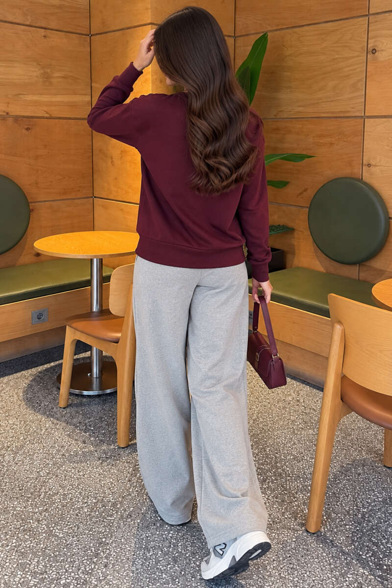 Crew-Neck Mercerised Sweater - Plum