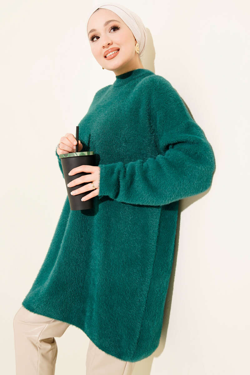 Brushed Crew-Neck Sweater - Dark Olive