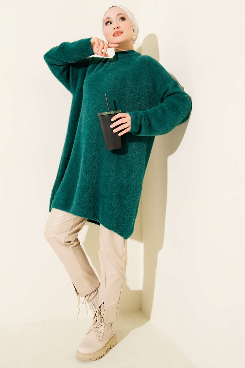 Brushed Crew-Neck Sweater - Dark Olive