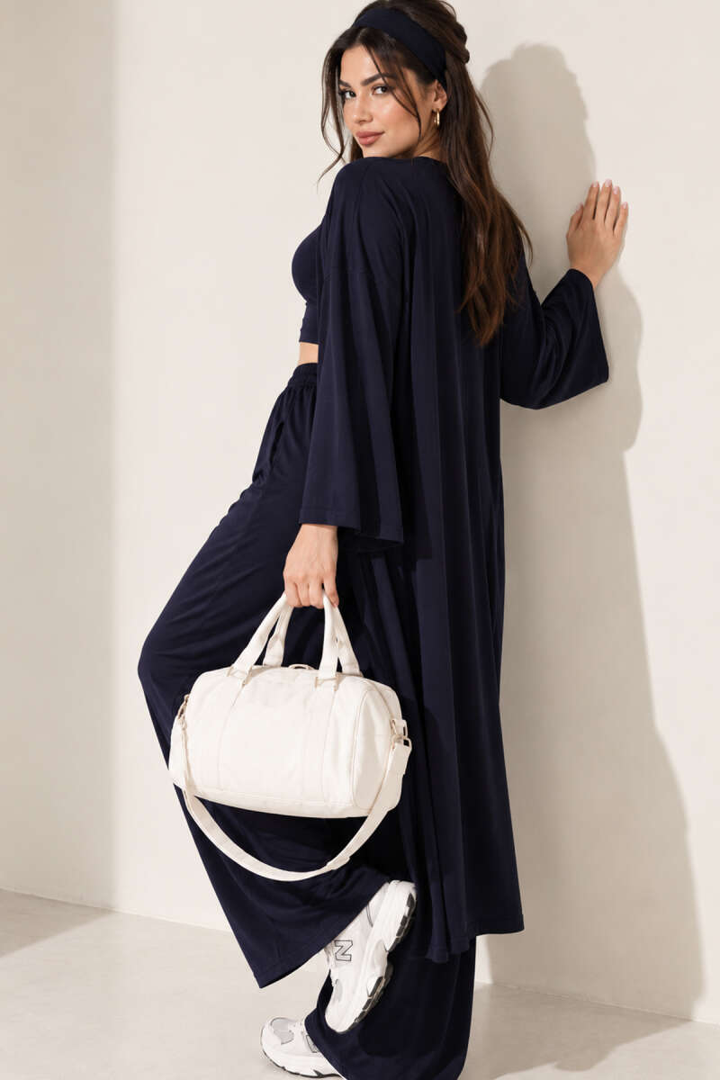 Crew-Neck Three-Piece Set - Navy