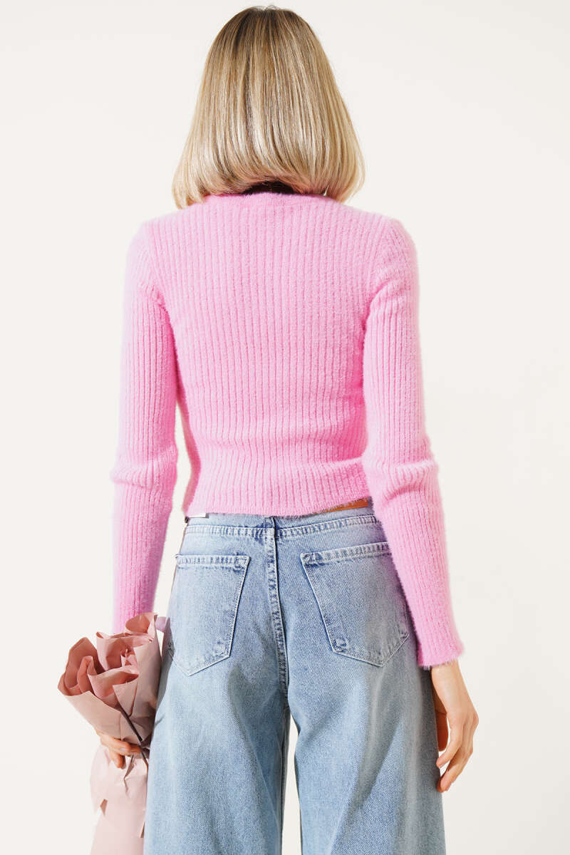 Crew-Neck Soft Sweater - Pink