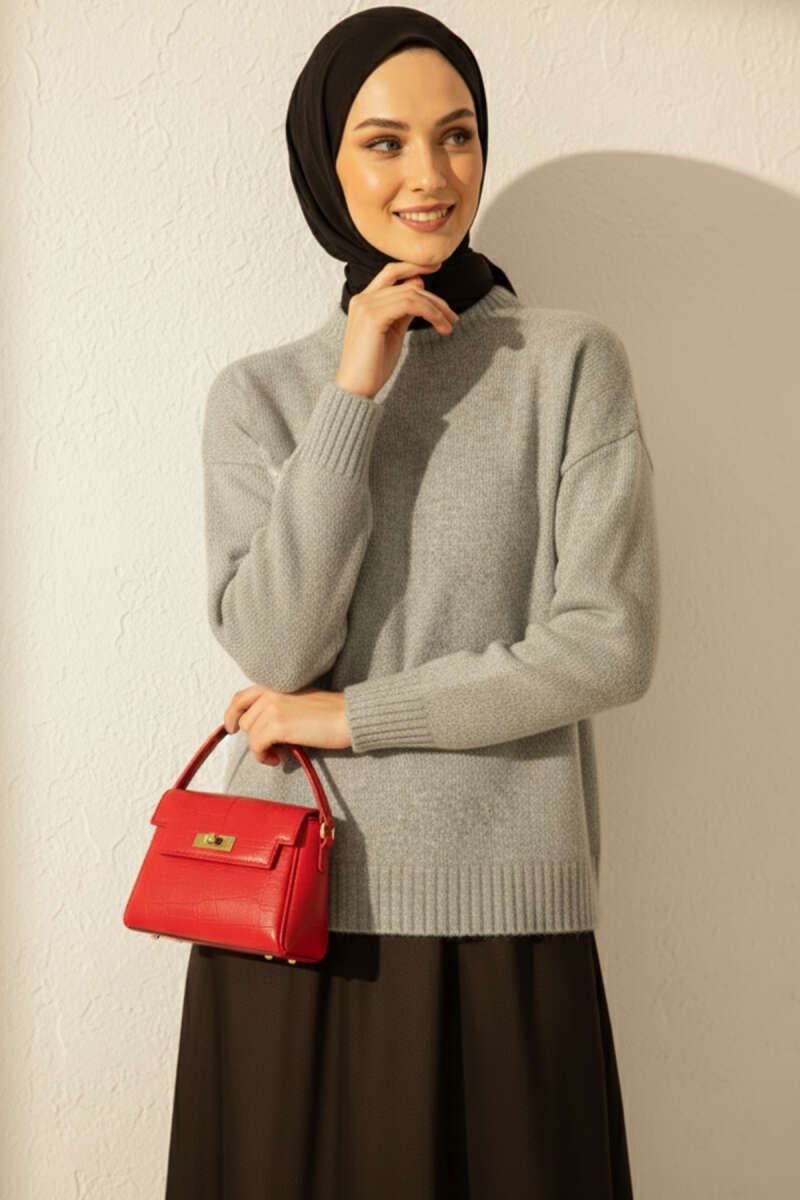 Crew-Neck Soft Knit Sweater - Mint