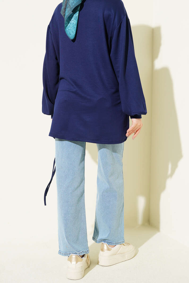 Wide-Leg Jeans with Pockets - Blue