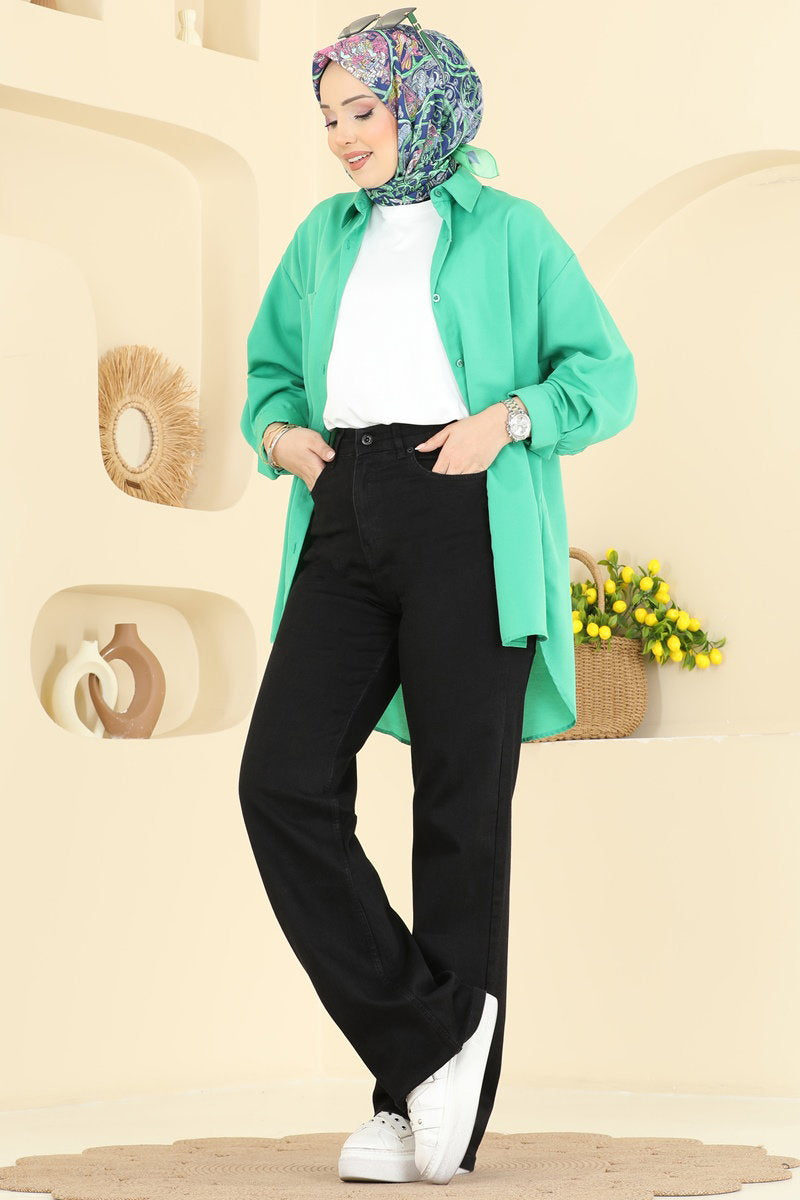 Wide-Leg Jeans - Black
