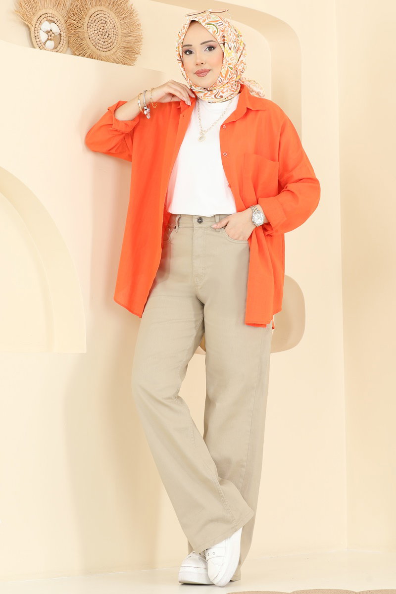 Wide-Leg Jeans - Stone