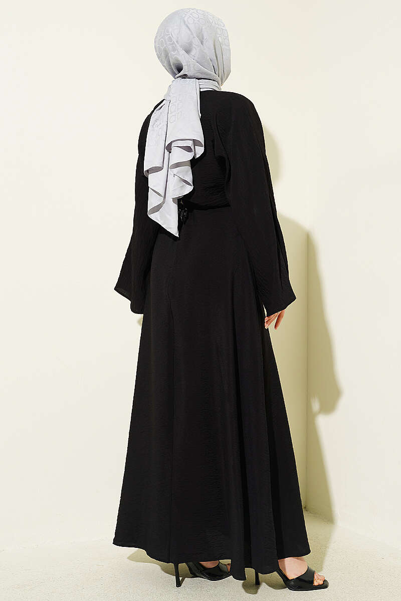 Dress with Bolero and Gold Accessory - Black