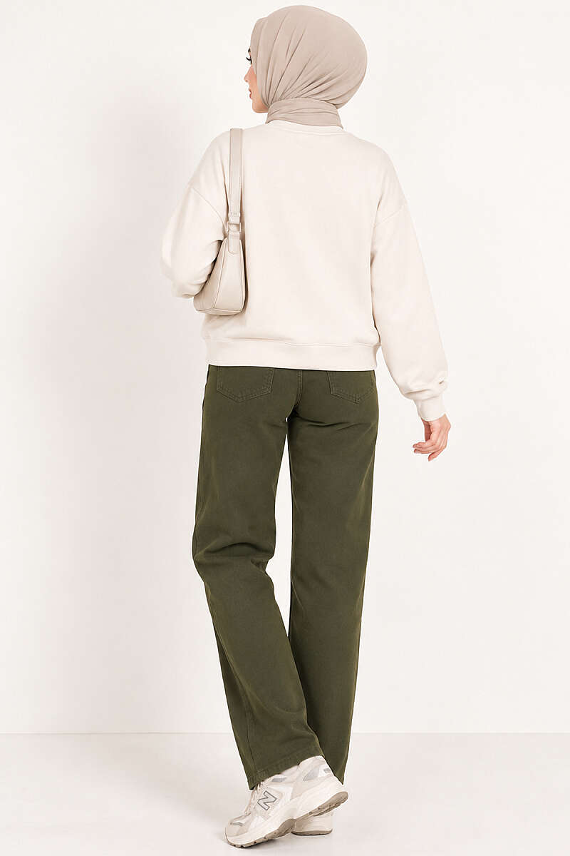 Straight-Leg Jeans - Khaki