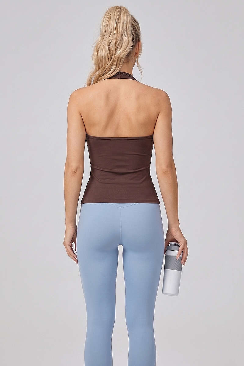 Halter Sports Top - Brown