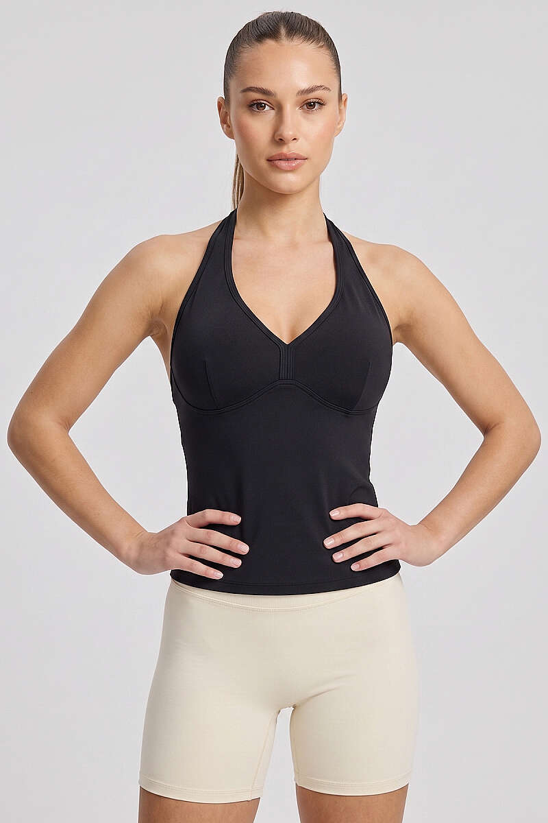 Halter Sports Top - Black