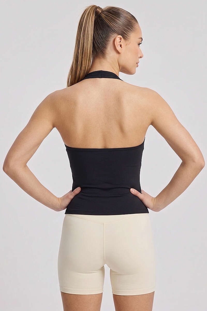 Halter Sports Top - Black