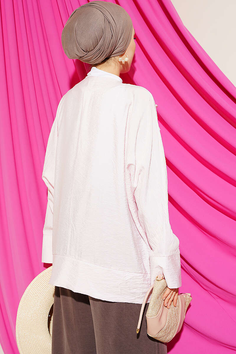 Shirt with Rivet Buttons - Pink