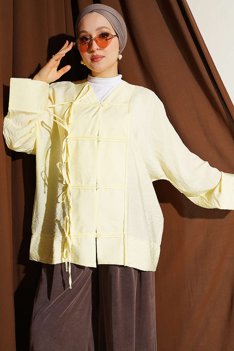 Shirt with Rivet Buttons - Yellow