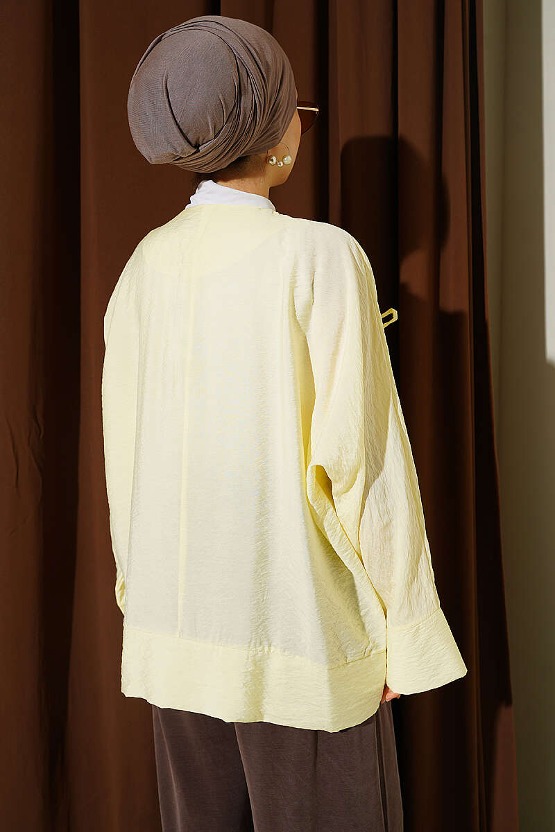 Shirt with Rivet Buttons - Yellow
