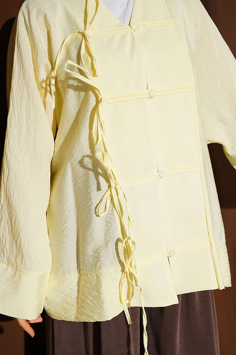 Shirt with Rivet Buttons - Yellow