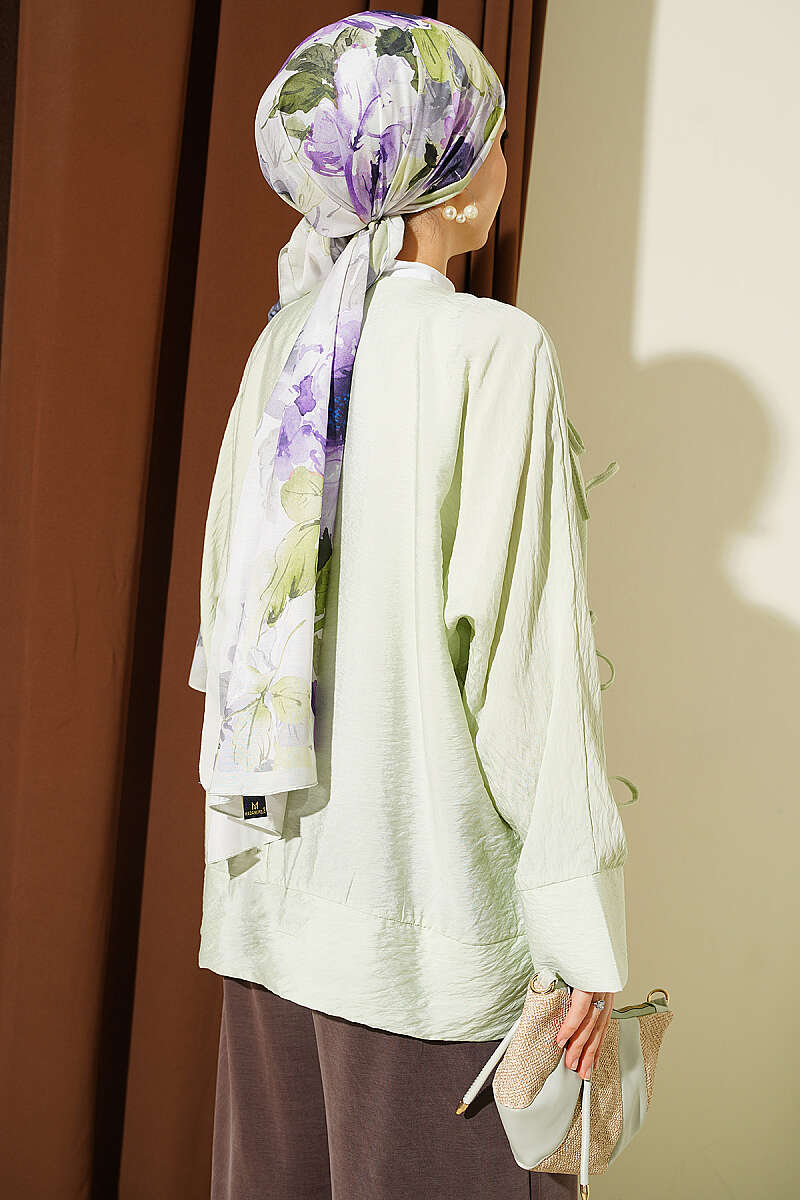 Shirt with Rivet Buttons - Aqua Green