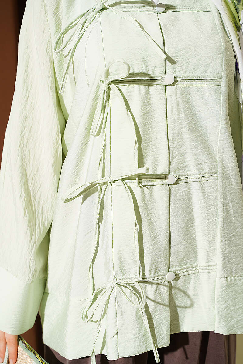 Shirt with Rivet Buttons - Aqua Green