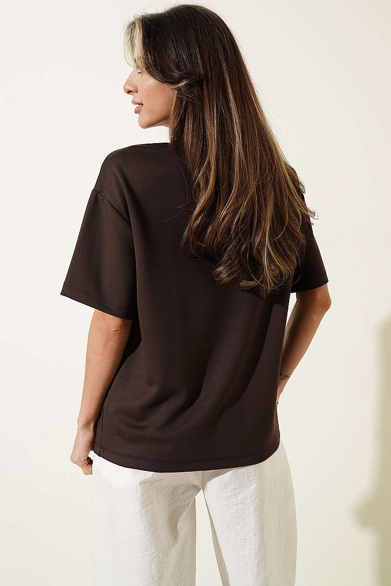 Brooklyn Print Loycha T-Shirt - Brown