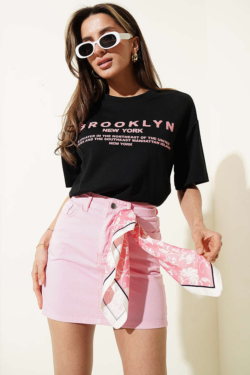 Brooklyn Print Loycha T-Shirt - Black