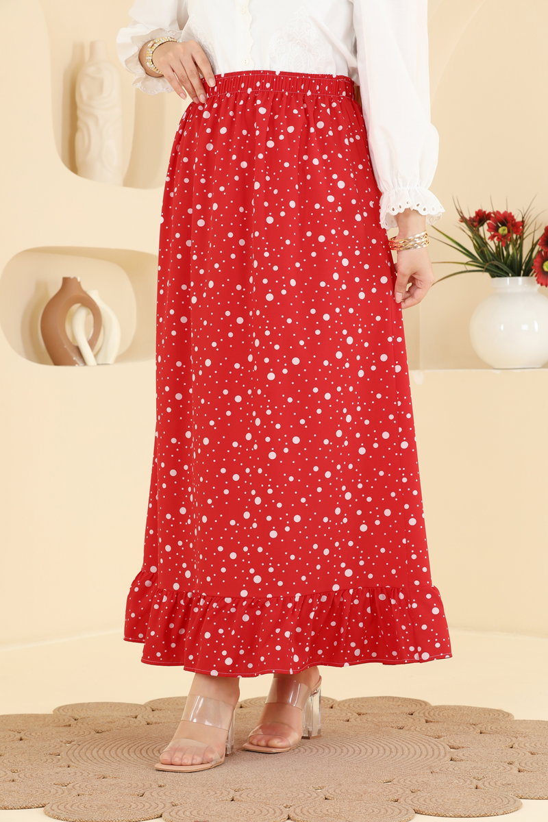 Large Polka Dot Skirt - Red
