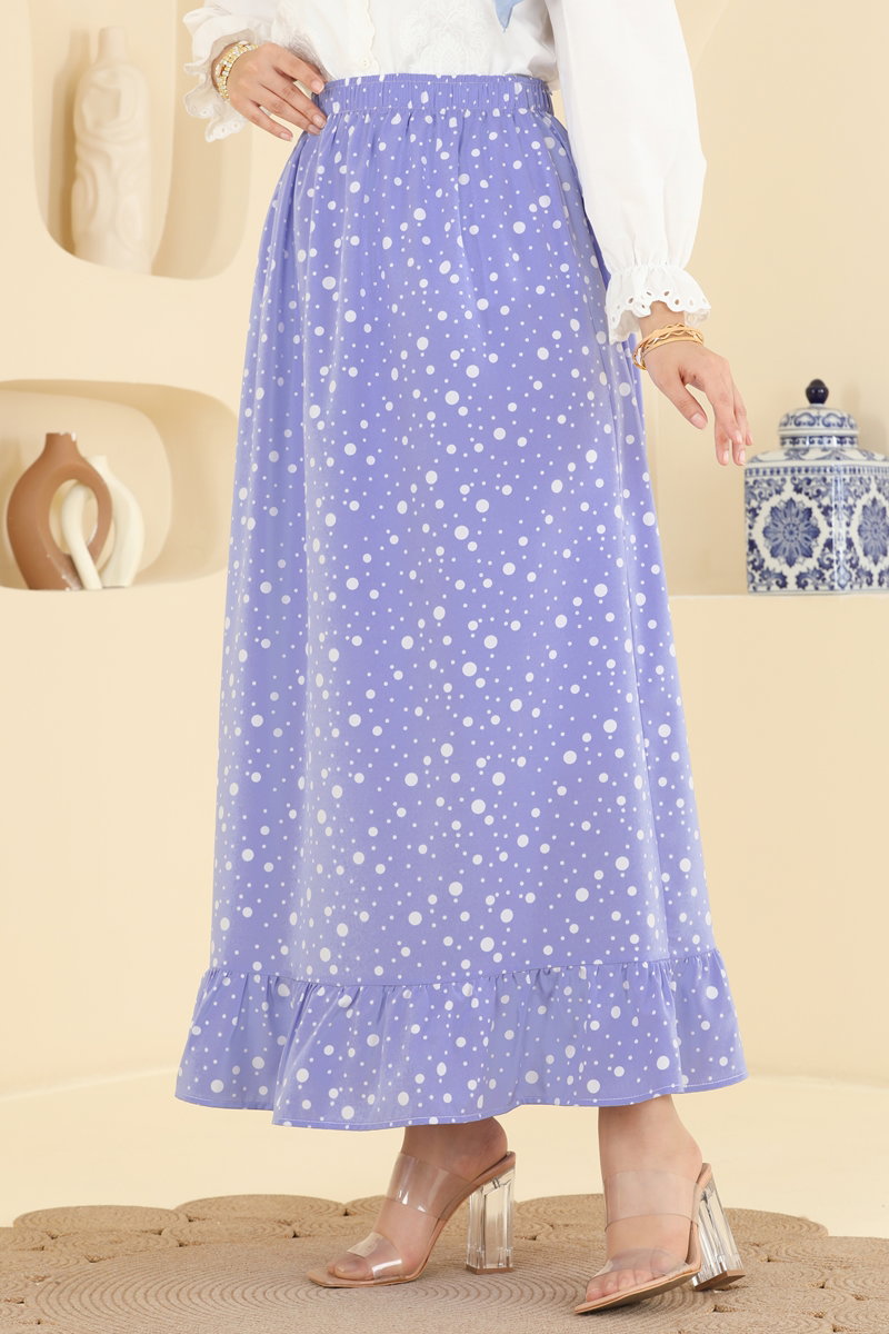 Large Polka Dot Skirt - Blue