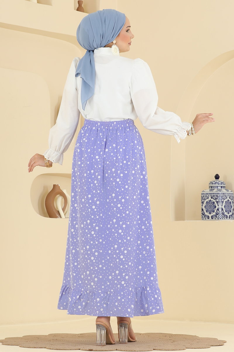 Large Polka Dot Skirt - Blue