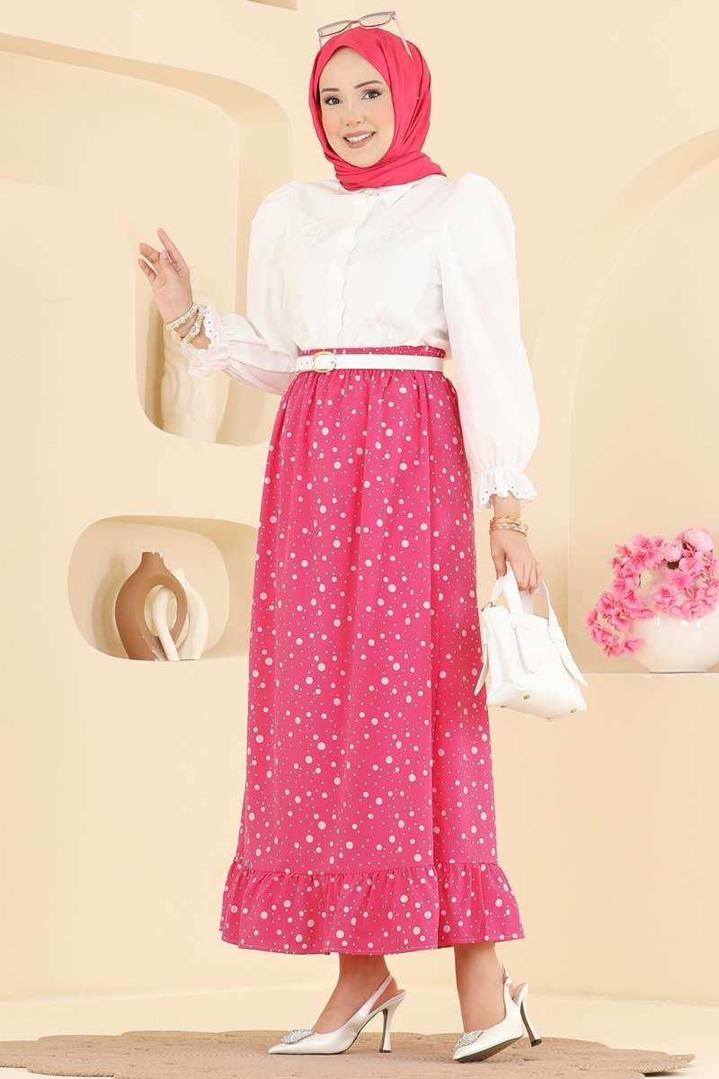 Large Polka Dot Skirt - Pink