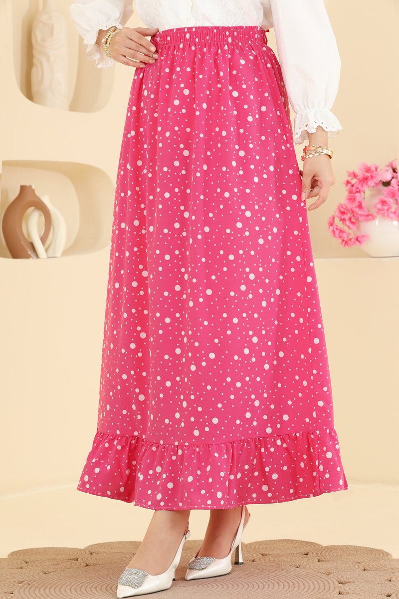 Large Polka Dot Skirt - Pink