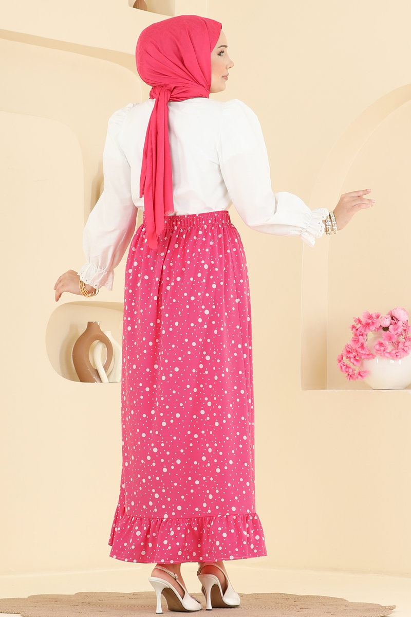 Large Polka Dot Skirt - Pink